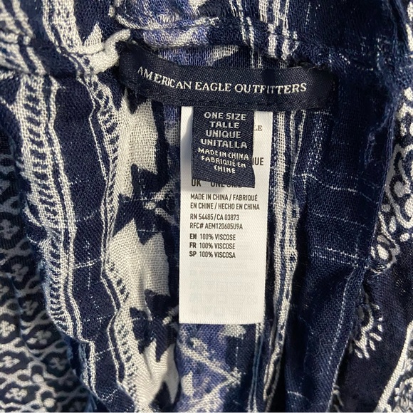 American Eagle Women’s Navy & White Paisley Cocoon Cardigan Kimono Size O/S - Picture 11 of 11